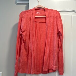 Columbia long sleeve open  cardigan, salmon.